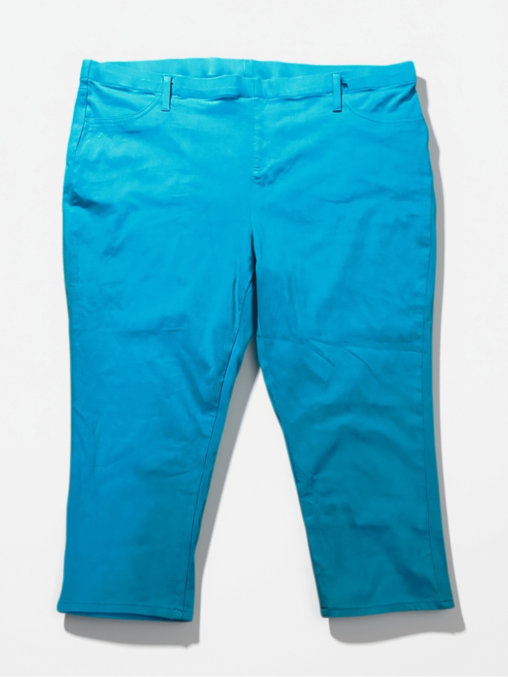 Faded Glory Turquoise Blue Stretch Capri Pants Women’s 3X 22W/24W